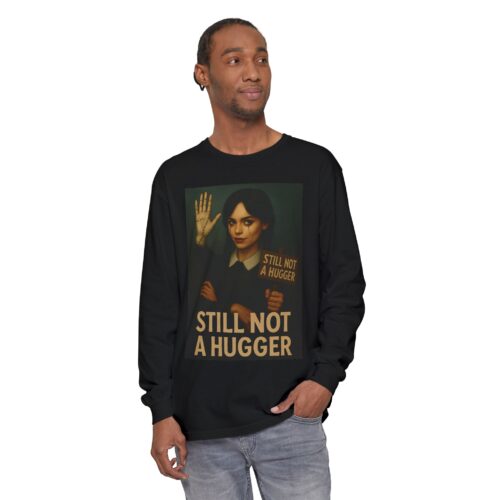 Unisex Garment-Dyed Long Sleeve T-Shirt – Wednesday Addams Inspired Gothic Halloween Top - Image 3