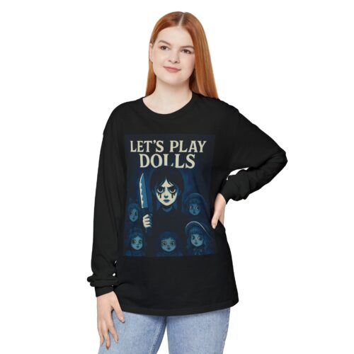 Long Sleeve T-Shirt – Gothic Wednesday Addams Halloween Style - Image 3