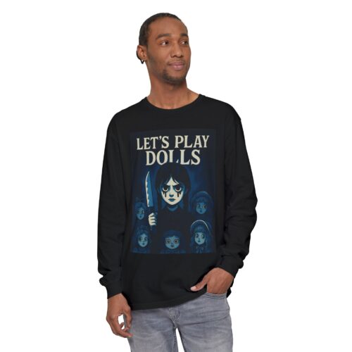 Long Sleeve T-Shirt – Gothic Wednesday Addams Halloween Style - Image 5