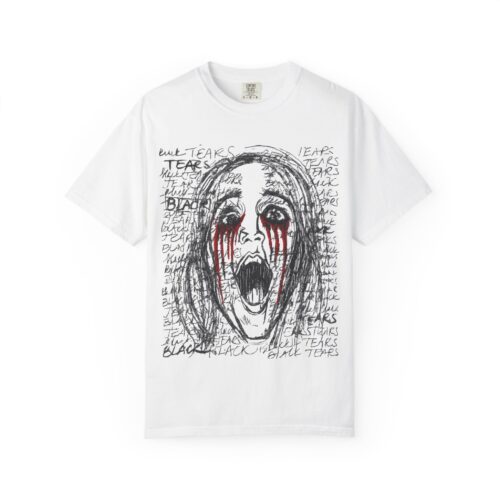 screaming emotion halloween t-shirt, gothic wednesday addams tee, spooky addams family horror shirt.