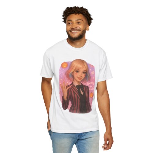 Spooky Cute T-Shirt – Unisex Halloween Garment-Dyed Graphic Tee - Image 6