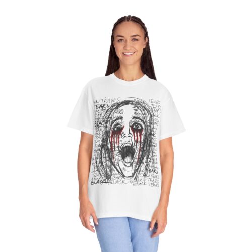 Screaming Emotion Horror Tee – Wednesday Addams Style Gothic Halloween T-Shirt - Image 5