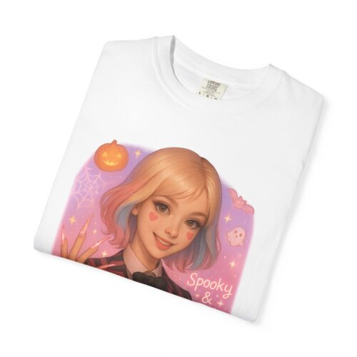 Spooky Cute T-Shirt – Unisex Halloween Garment-Dyed Graphic Tee - Image 3