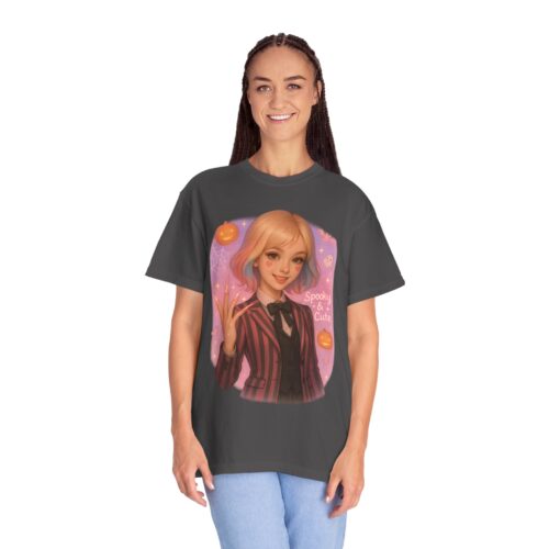 Spooky Cute T-Shirt – Unisex Halloween Garment-Dyed Graphic Tee - Image 11