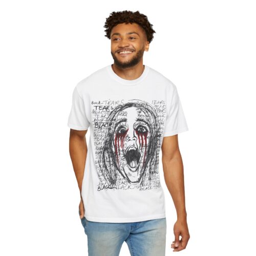 Screaming Emotion Horror Tee – Wednesday Addams Style Gothic Halloween T-Shirt - Image 7