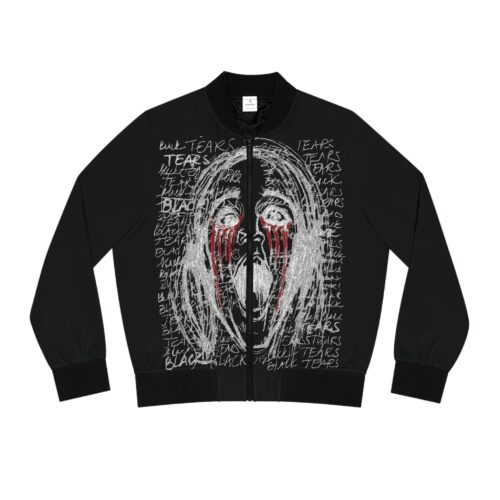Women's Bomber Jacket with Artistic Tear Design - Unique Fashion Statement, Streetwear, Layering Piece, Gift for Her, Graphic Jacket