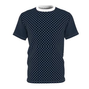 Navy Polka Dot Unisex Tee, Casual Wear, Everyday Clothing, Gift for Him/Her, Trendy Fashion, Summer Wardrobe Essential