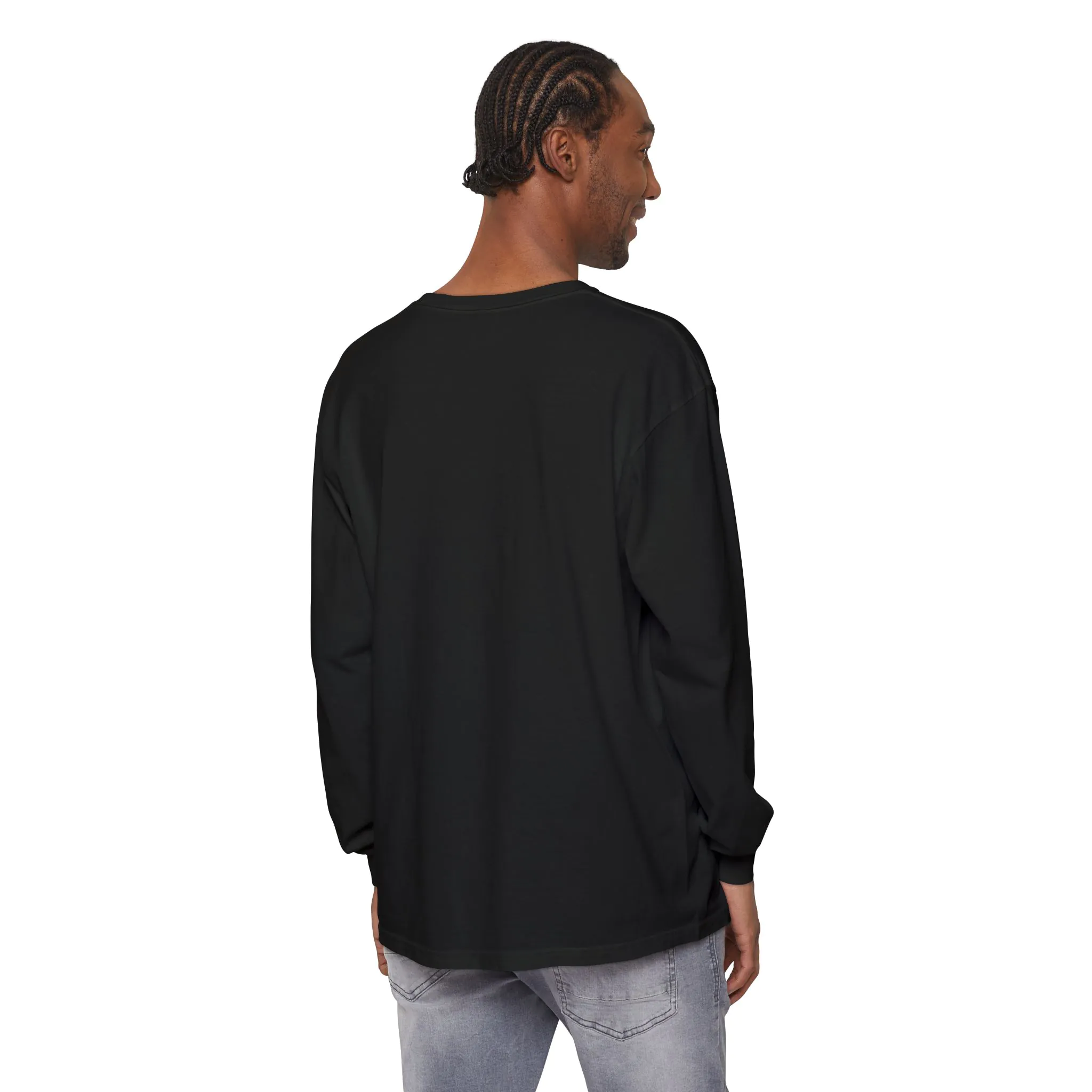 Unisex Garment-Dyed Long Sleeve T-Shirt – Wednesday Addams Inspired Gothic Halloween Top - Image 4