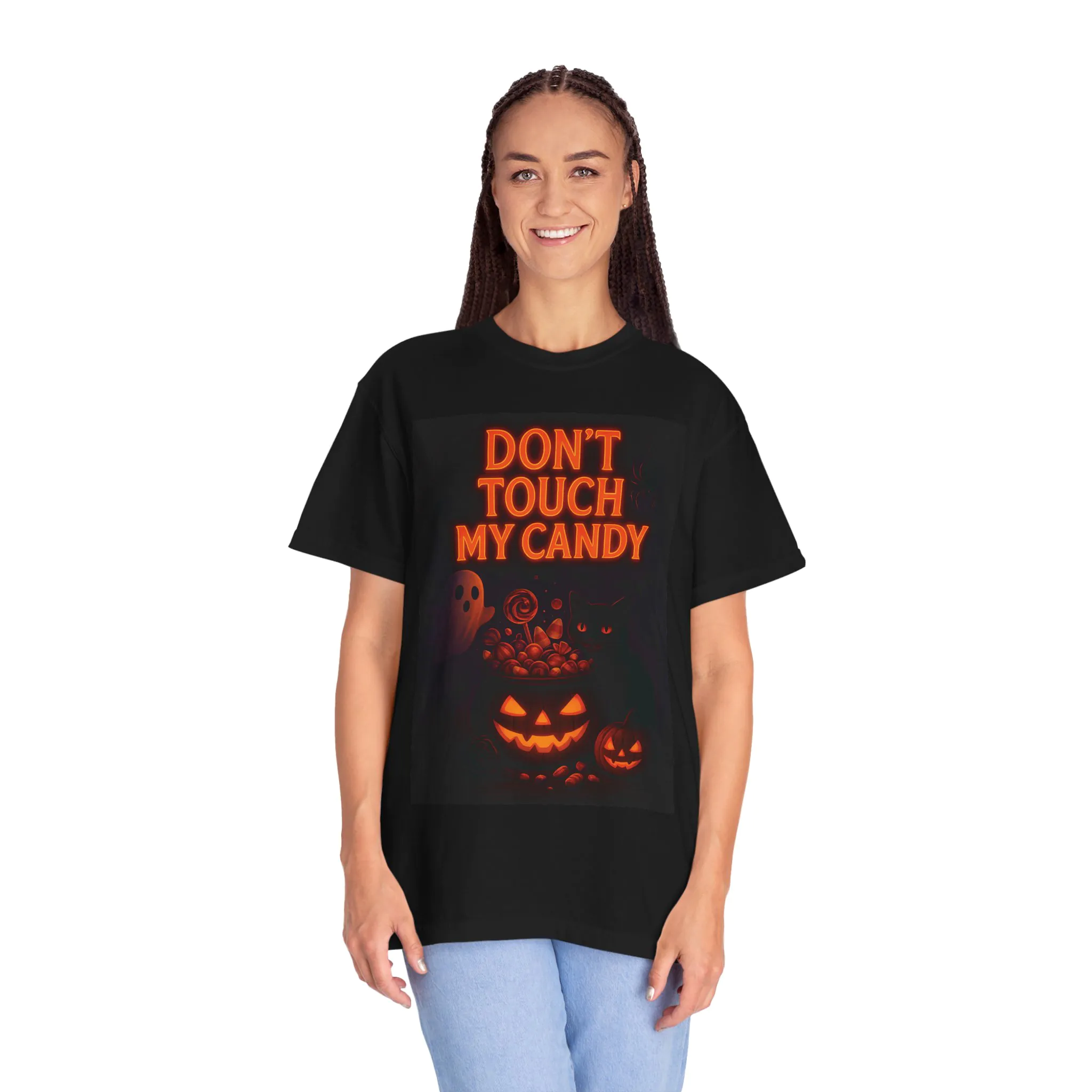 Halloween Unisex T-Shirt – “Don’t Touch My Candy” Spooky Graphic Tee - Image 4