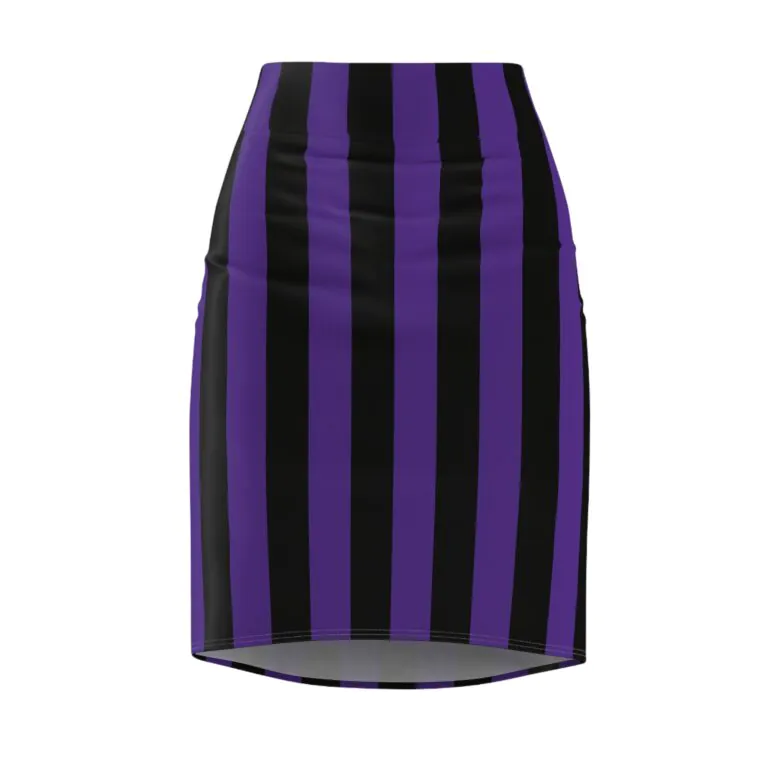 Chic Striped Pencil Skirt