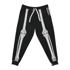 Bone Print Athletic Joggers, Cool Sweatpants for Fitness, Casual Wear, Halloween Costume, Unique Gift for Gym Lovers, Unisex Joggers