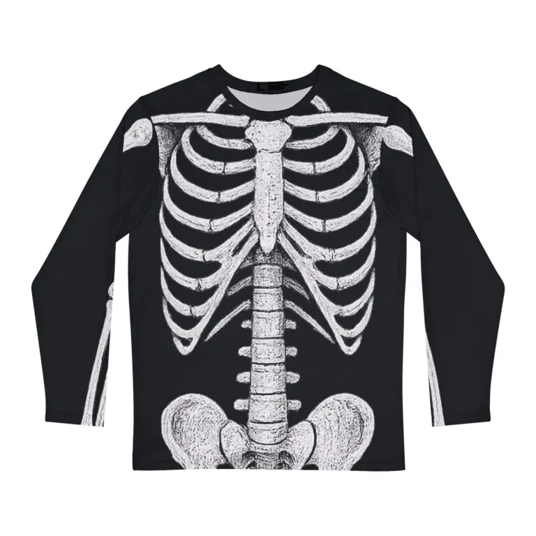 Men’s Skeleton Print Long Sleeve Shirt