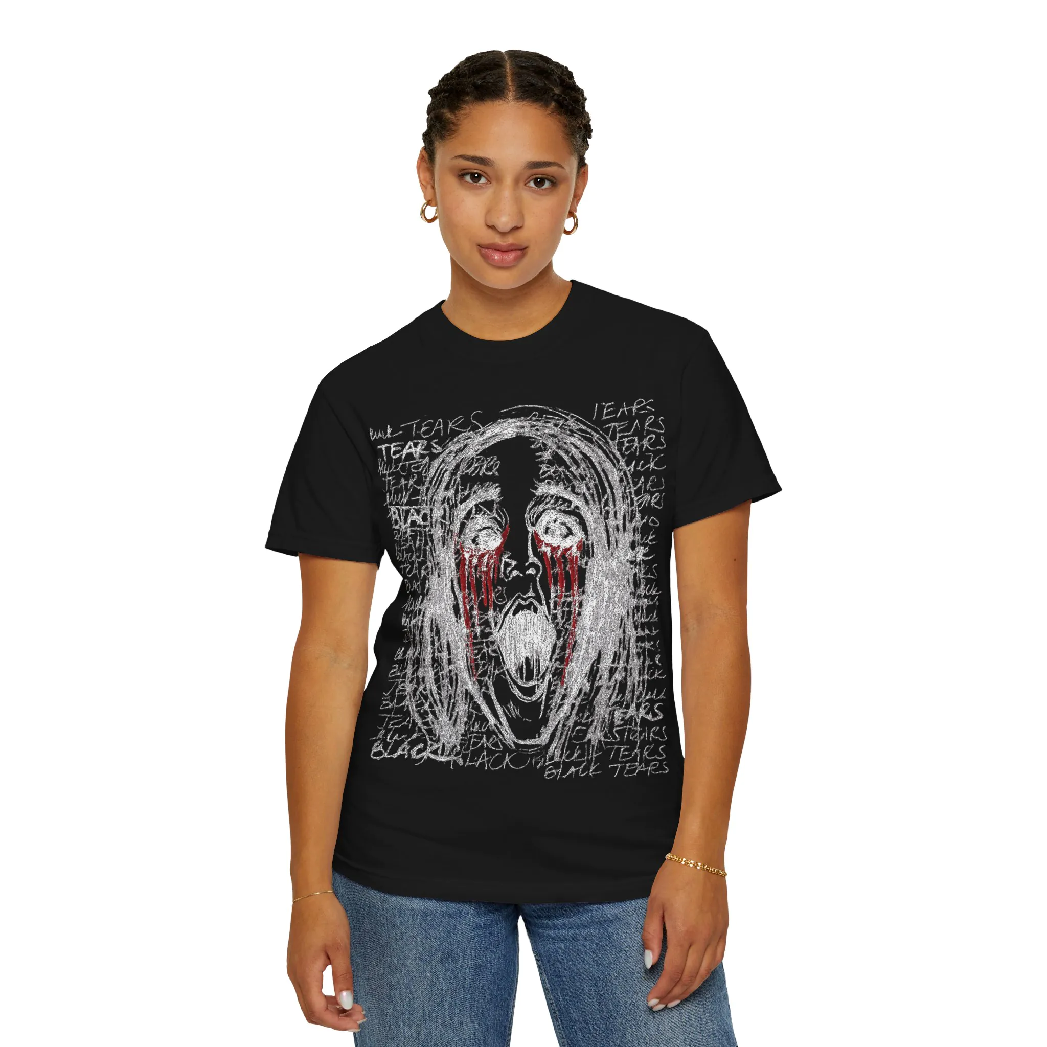 Emotional Expression T-Shirt, Grunge Graphic Tee for Art Lovers, Unisex Casual Wear, Unique Gift Idea, Music Festival Outfit - Image 5