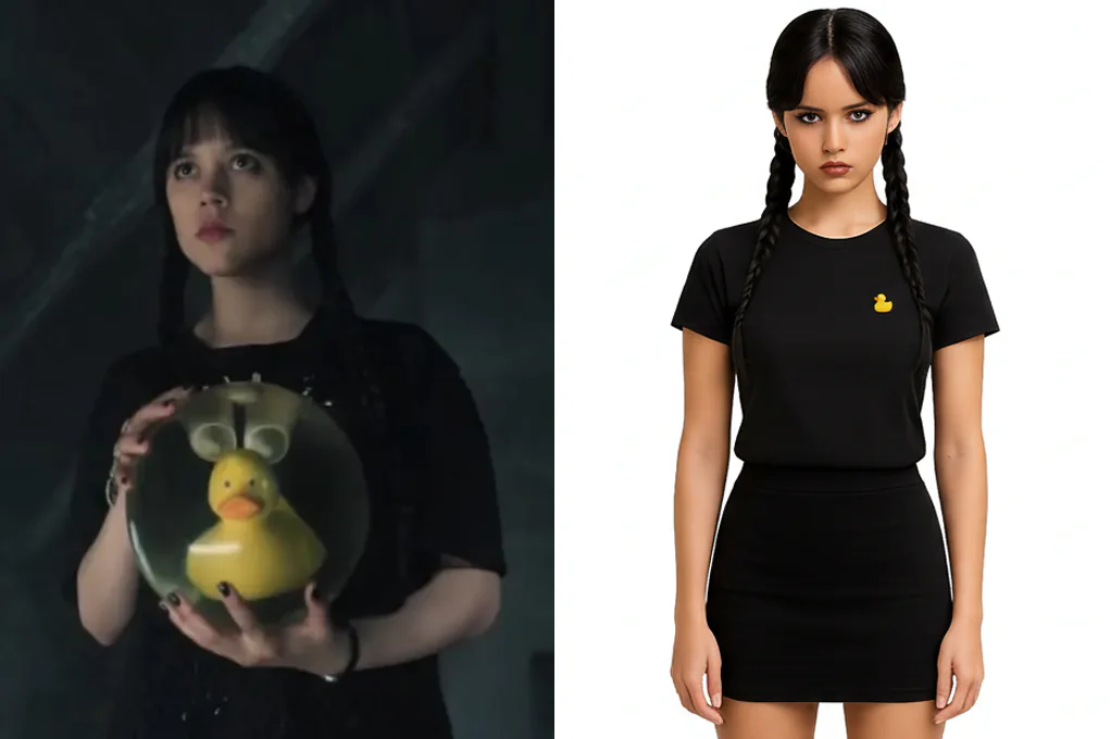 Wednesday Jenna Ortega Black Tee
